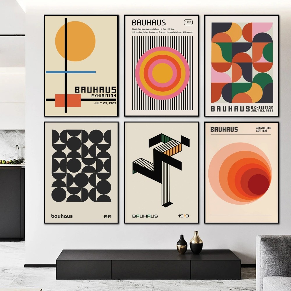 Photography Geometry - （2D Tin painting）Bauhaus Geometric Exhibition Poster