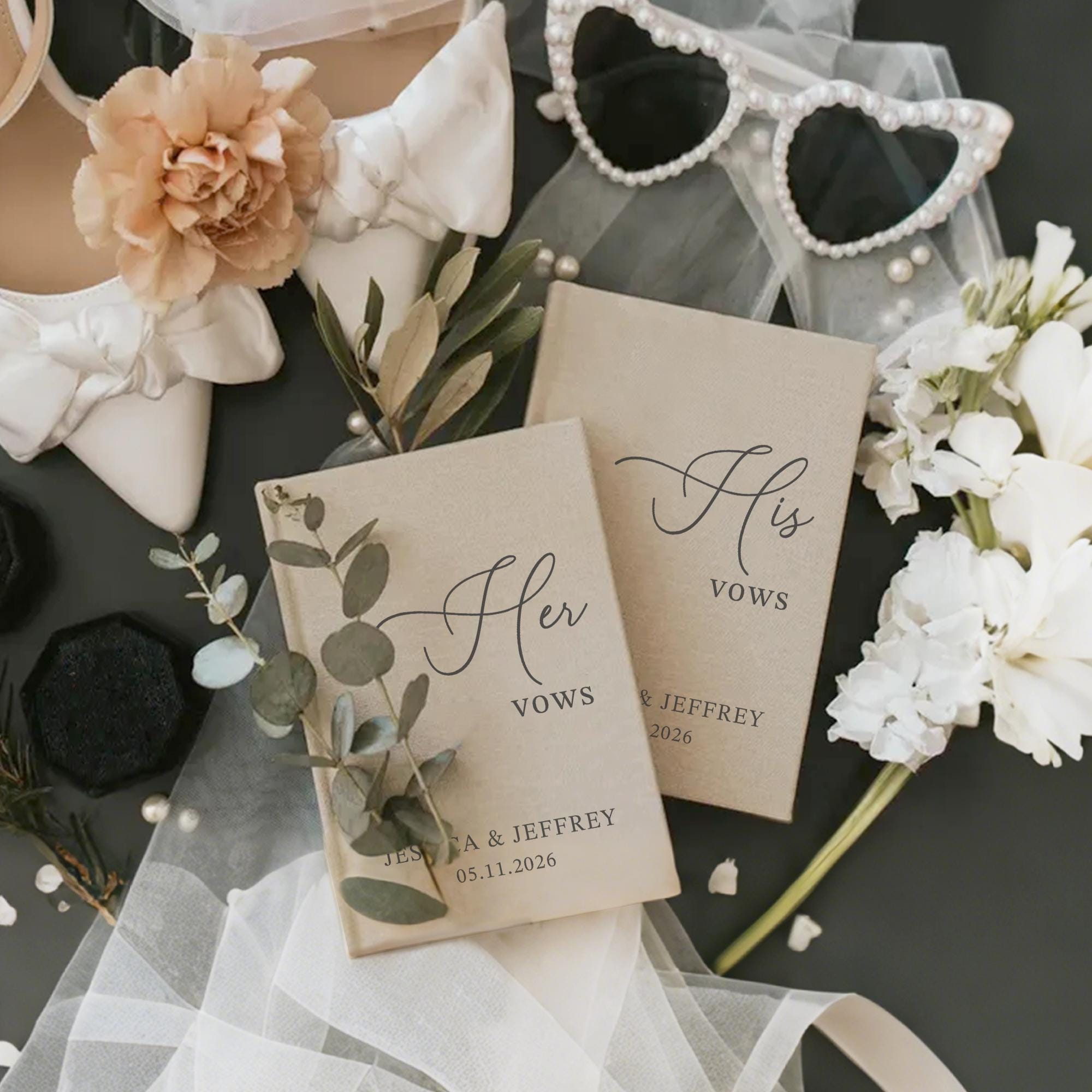 Custom Linen Wedding Vow Books - Photography Book recension och pris